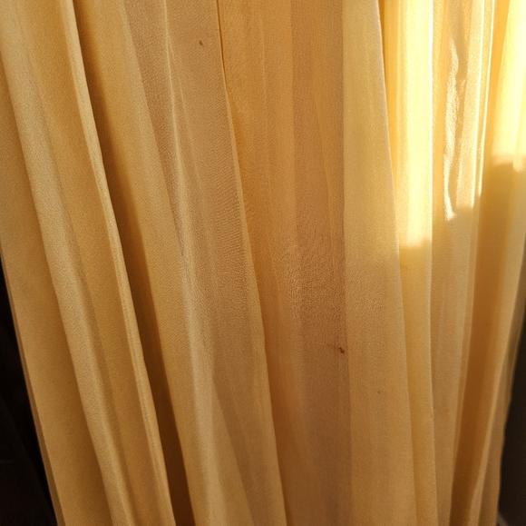 Malcom Starr Vintage 1960s Hand Beaded Yellow Silk Chiffon Dress Size? - Picture 11 of 16